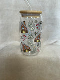 🏡🎀 Gingerbread Village Christmas Glass Tumbler