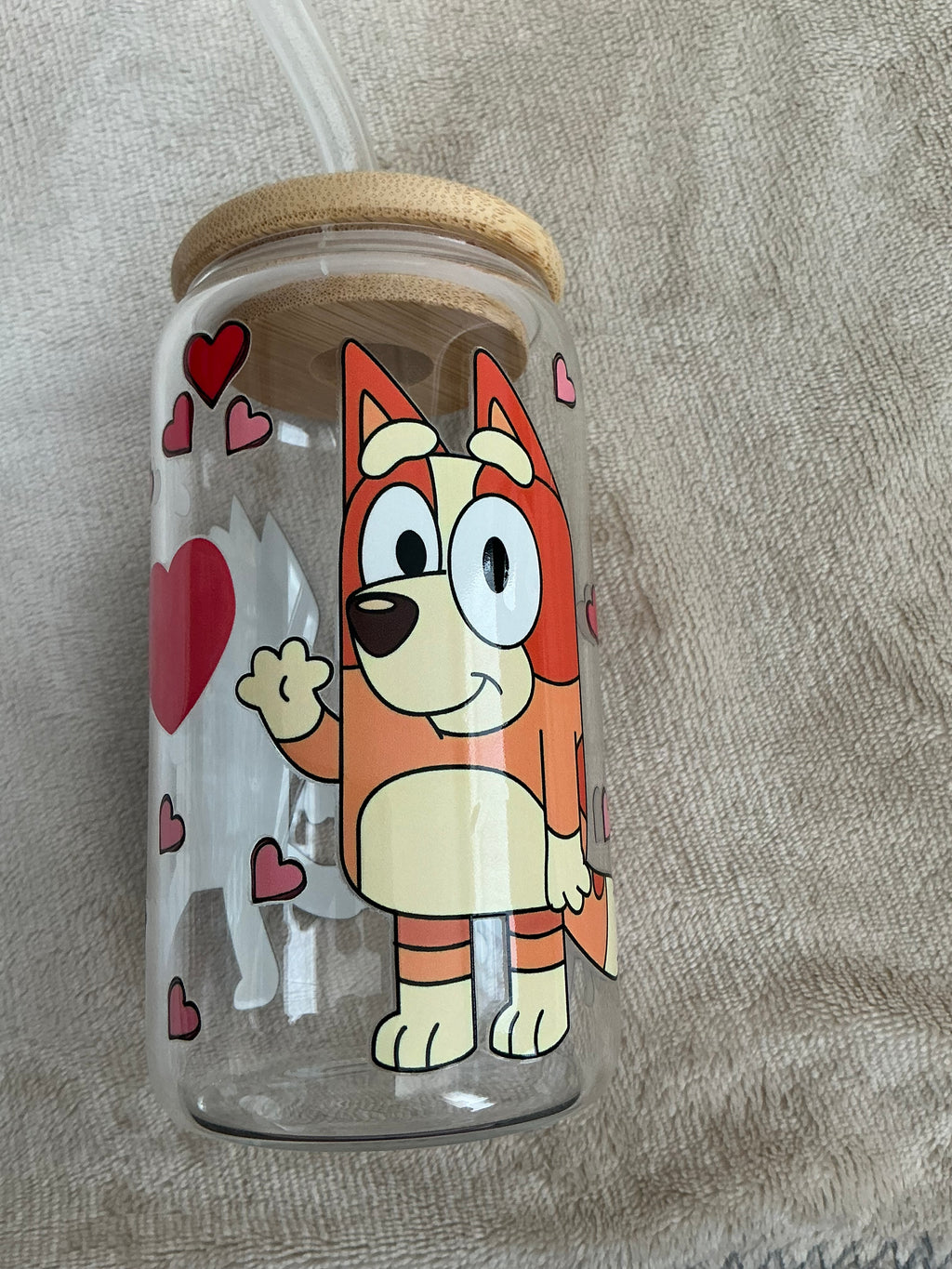 Bluey & Bingo Love Glass Tumbler