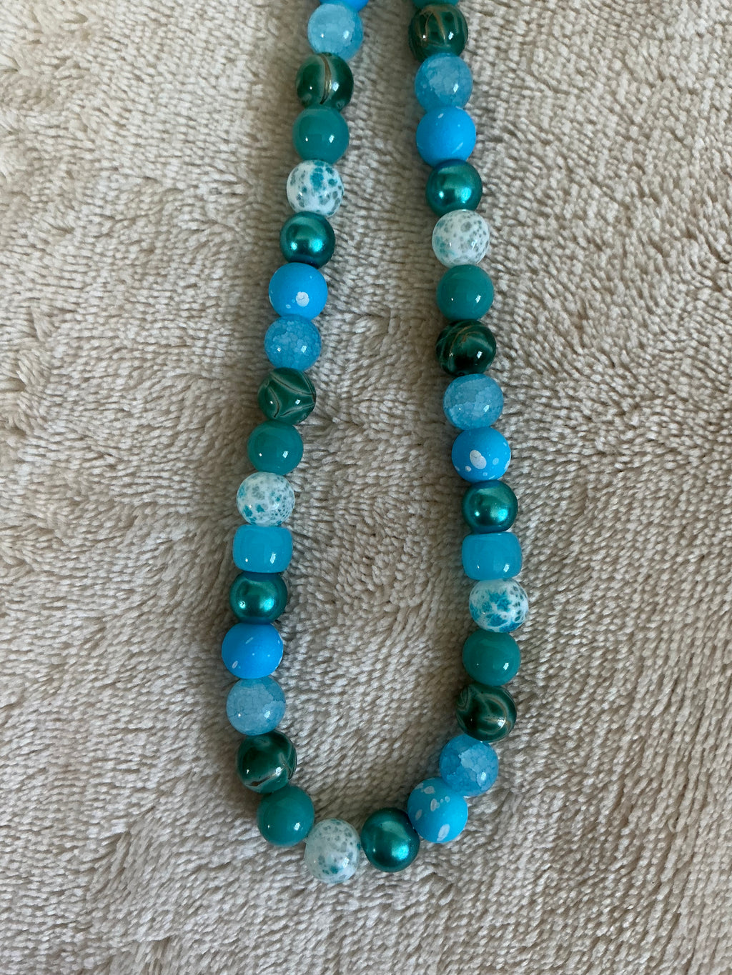 Ocean Blue & Teal Beaded Phone Charm
