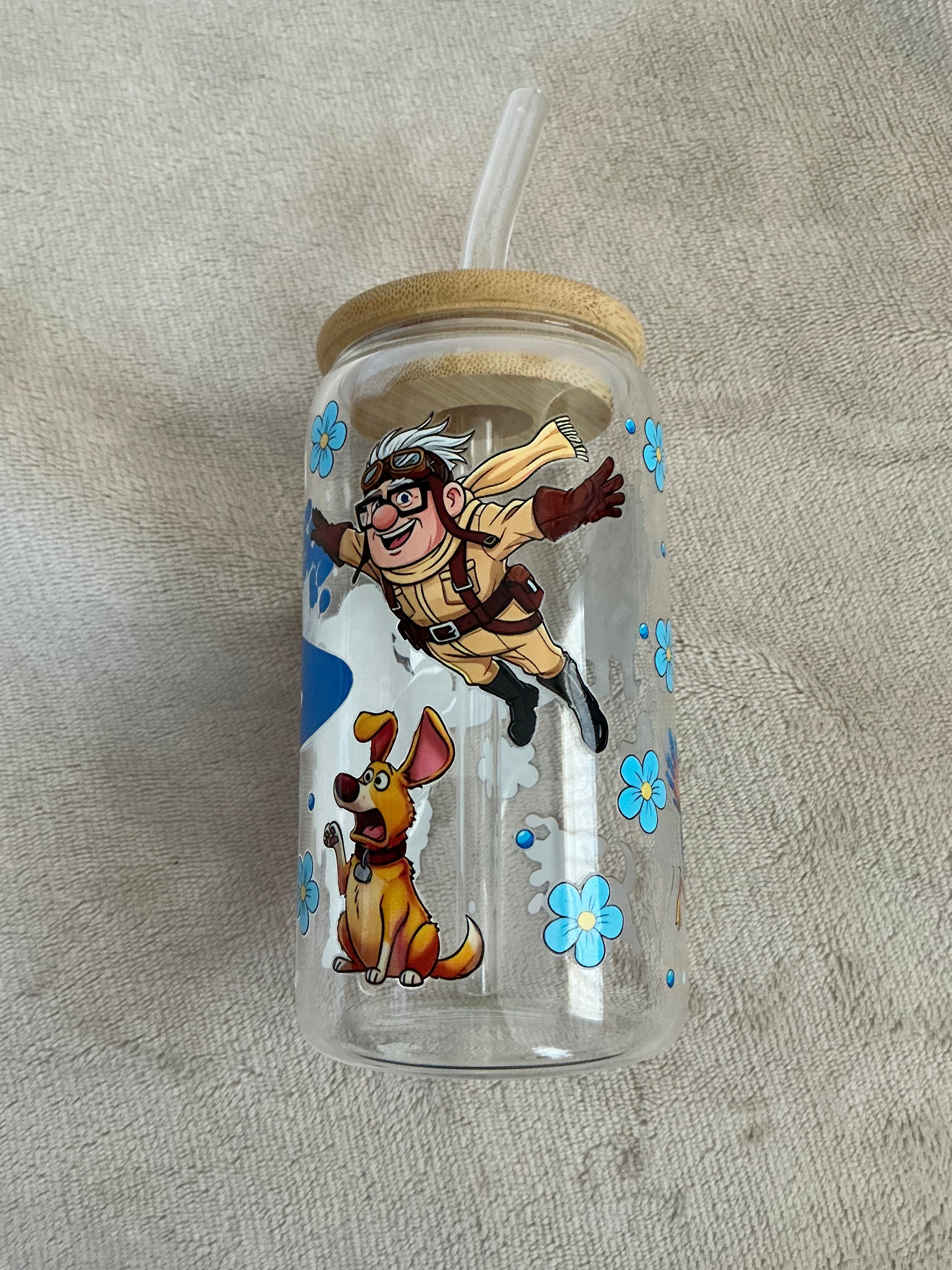Disney Up Adventure Glass Cup — Russell, Dug & Carl!