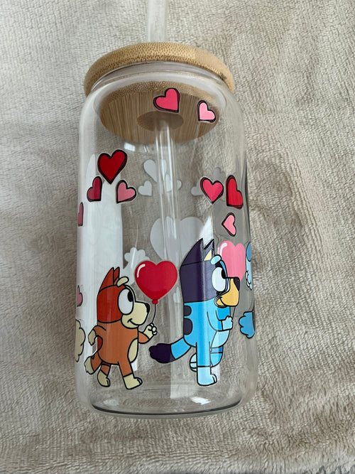Bluey & Bingo Love Glass Tumbler