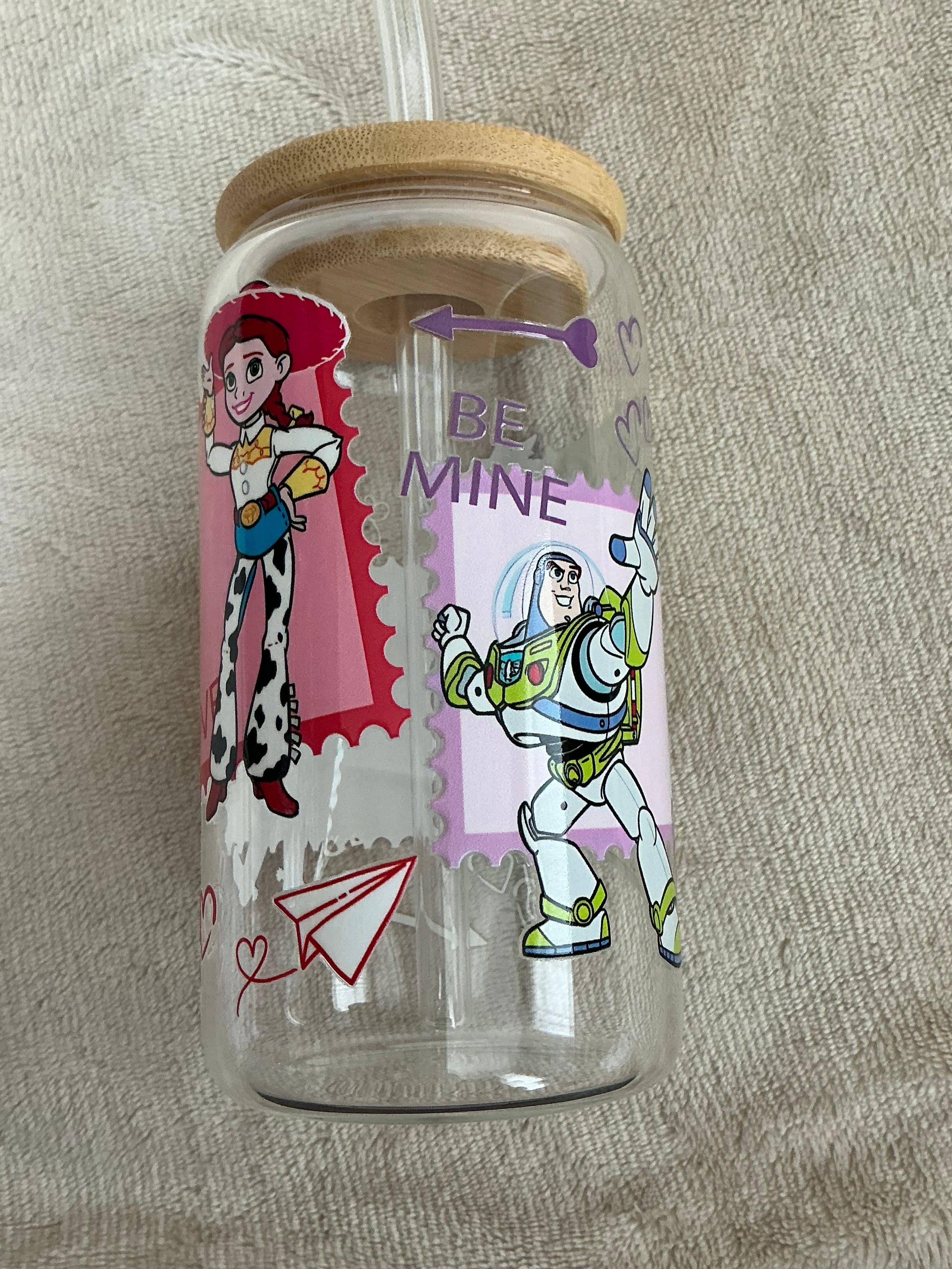 Toy Story Love Stamp Glass Tumbler