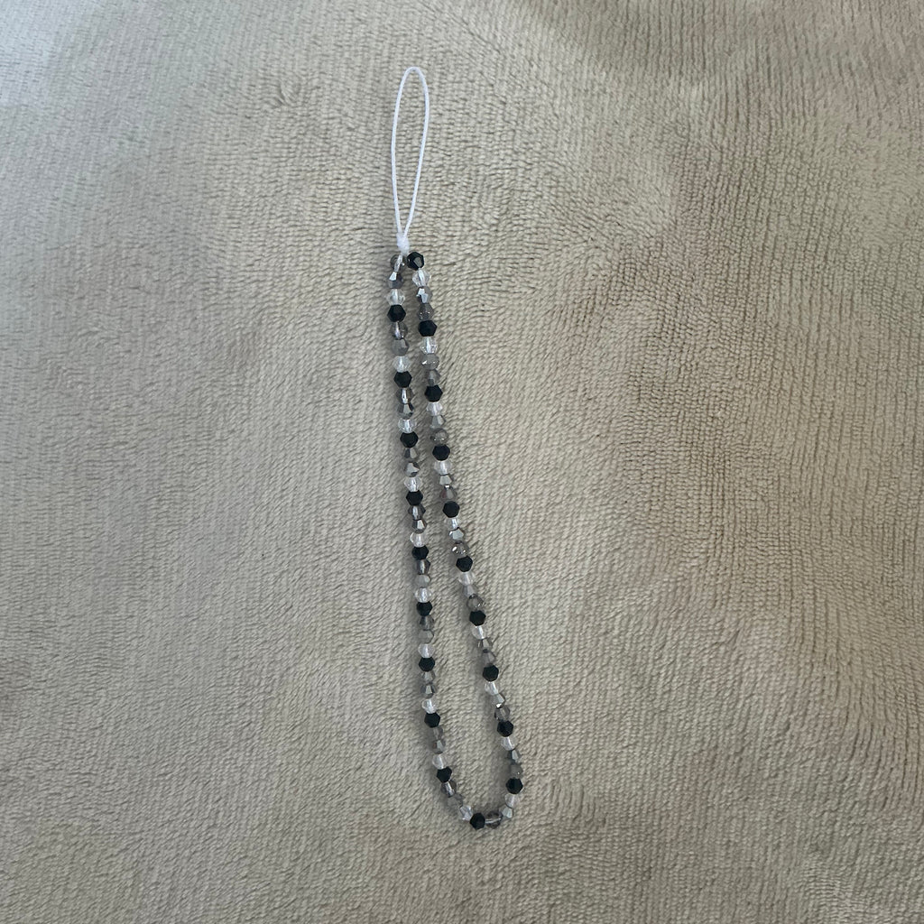 🖤 Midnight Crystal Beaded Phone Charm