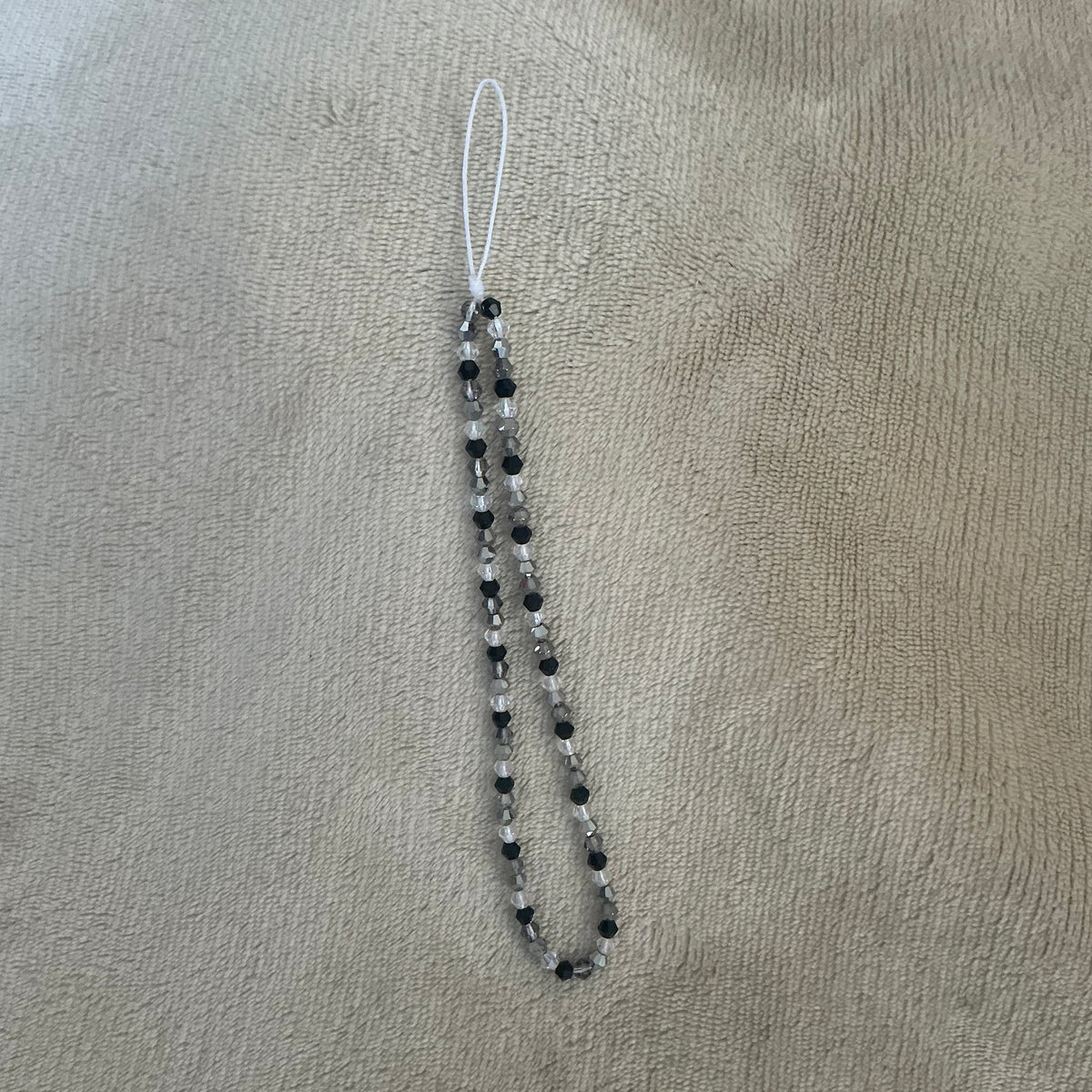 🖤 Midnight Crystal Beaded Phone Charm