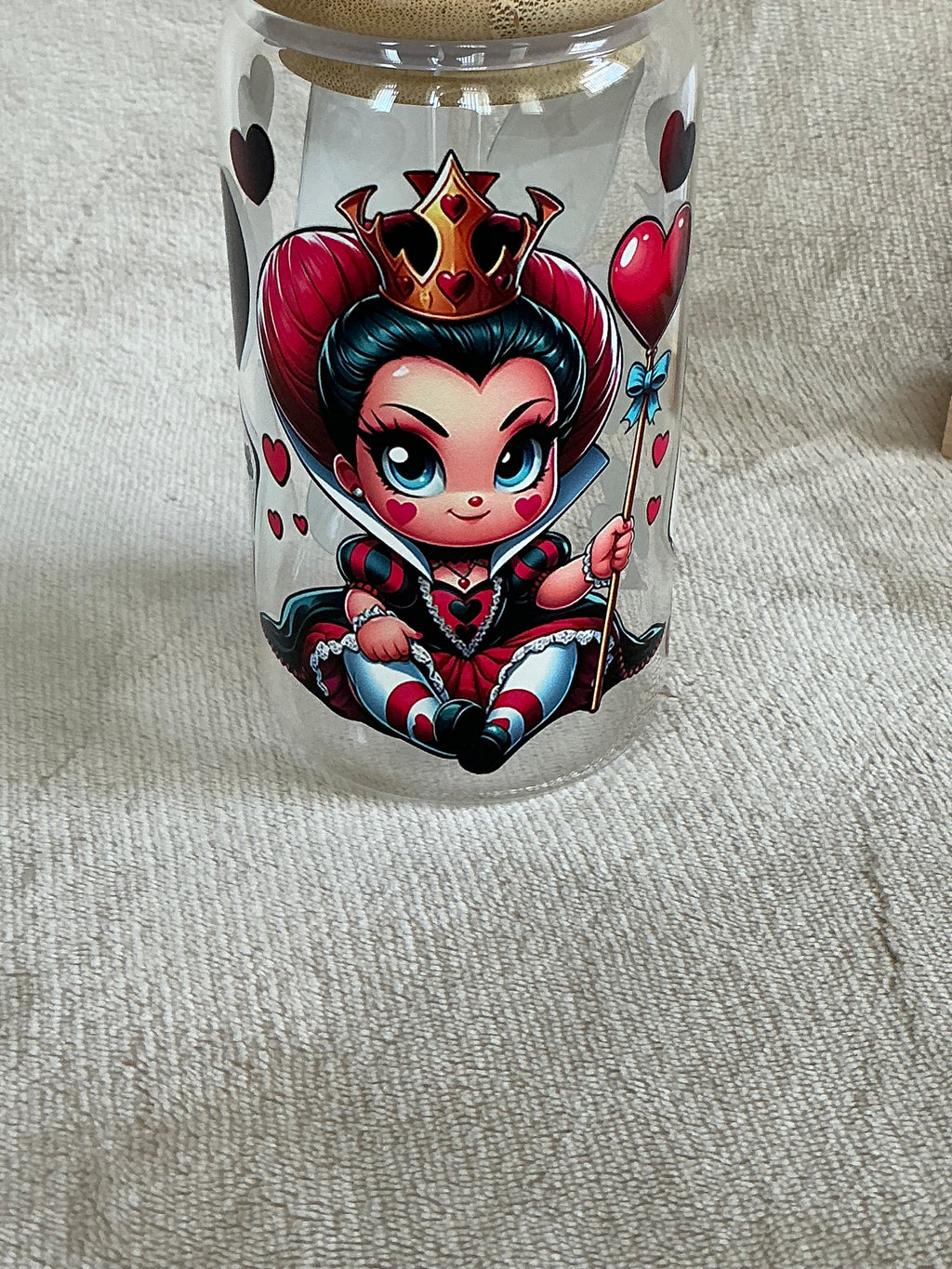 Queen of Hearts Glass Tumbler