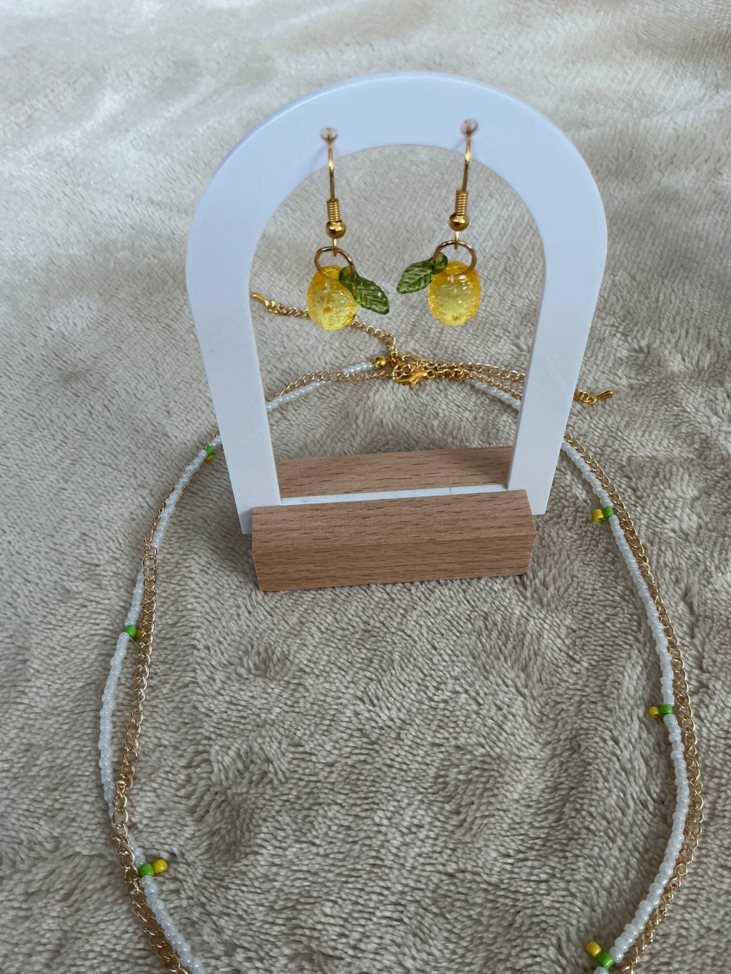 Lemon Charm Layered Jewellery Set – Necklace & Earrings