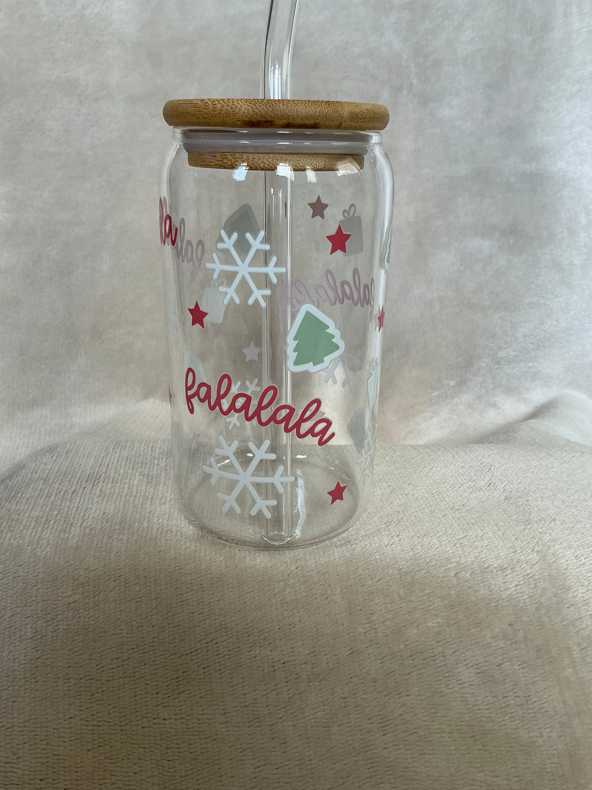 ❄️🎶 FaLaLaLa Christmas Glass Tumbler