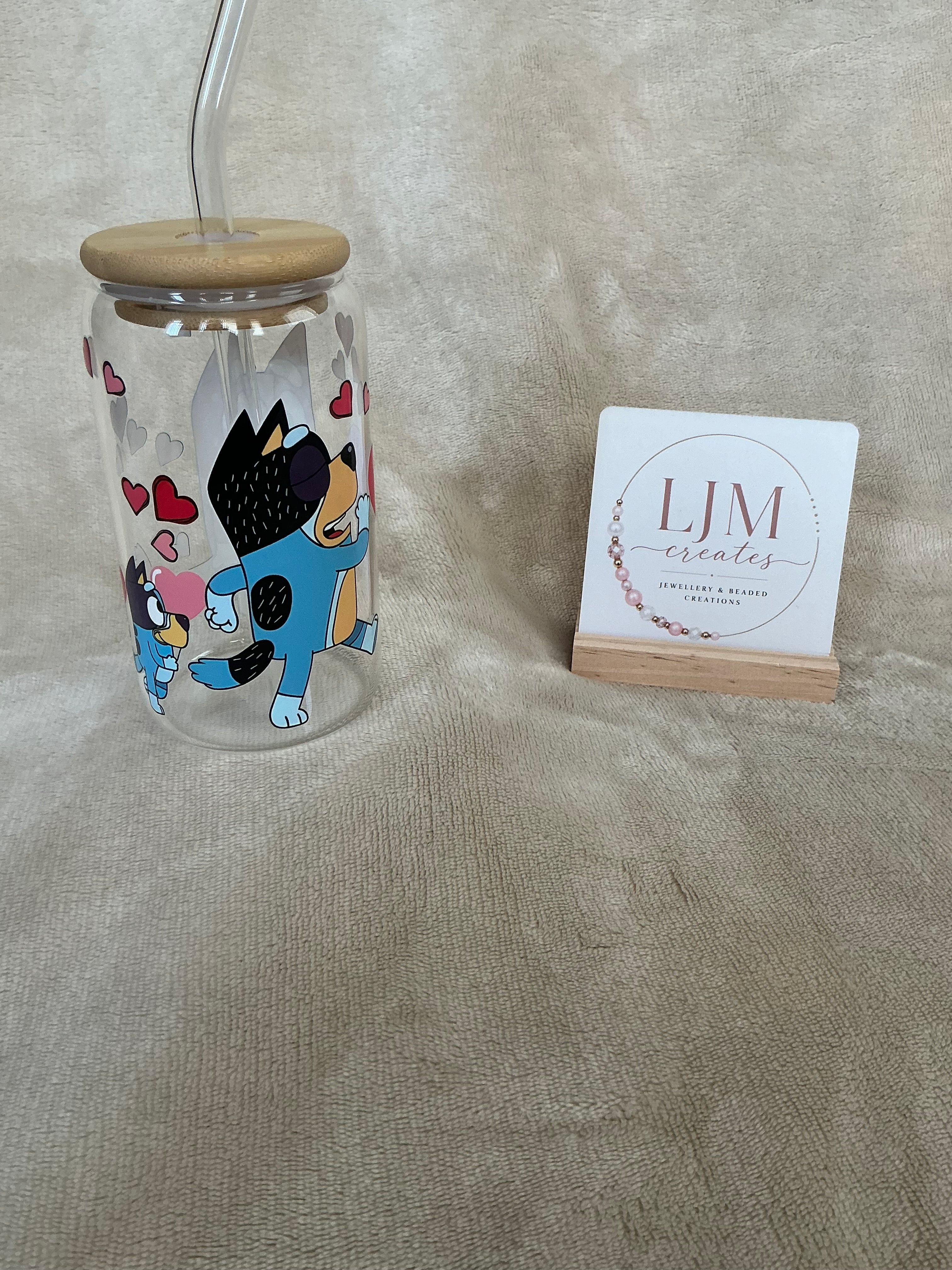 Bluey & Bingo Love Glass Tumbler