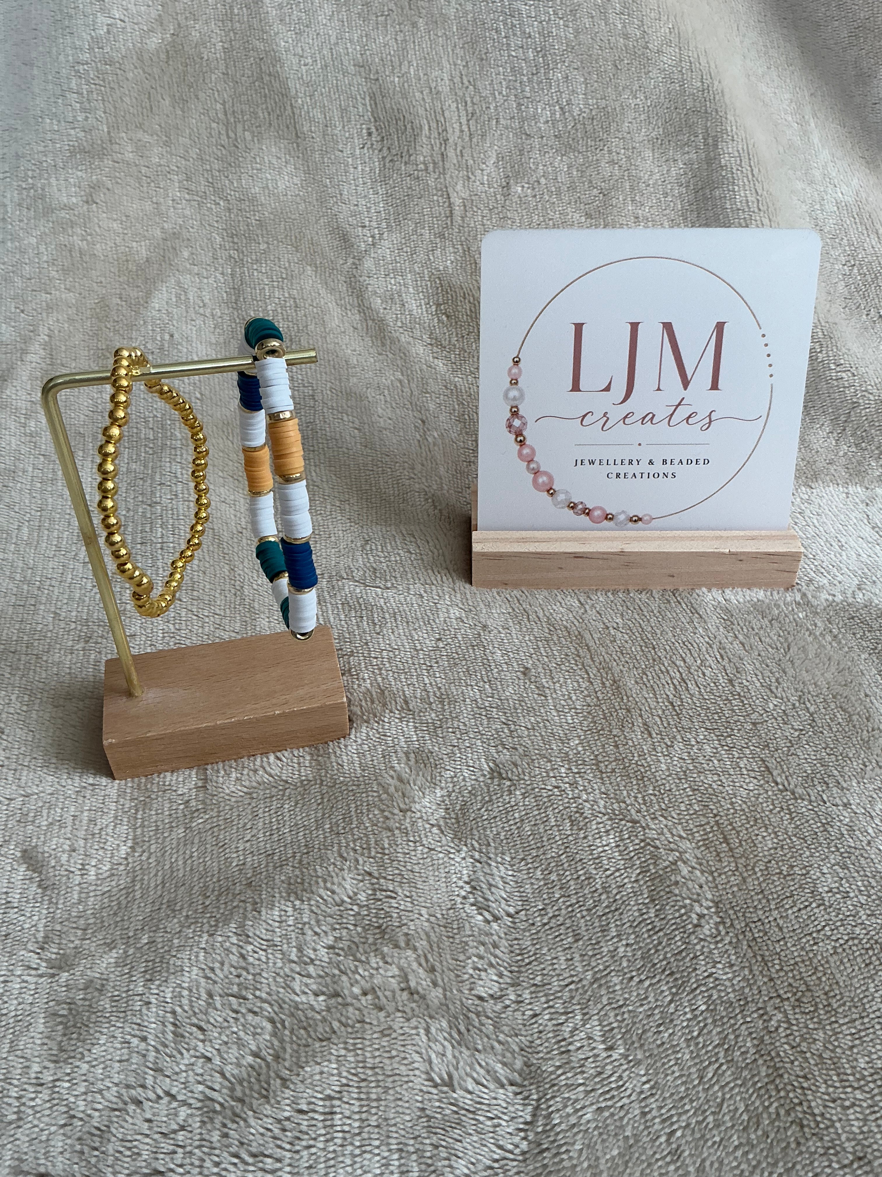 Coastal Luxe Bracelet Set | Gold Bead & Ocean Toned Stack