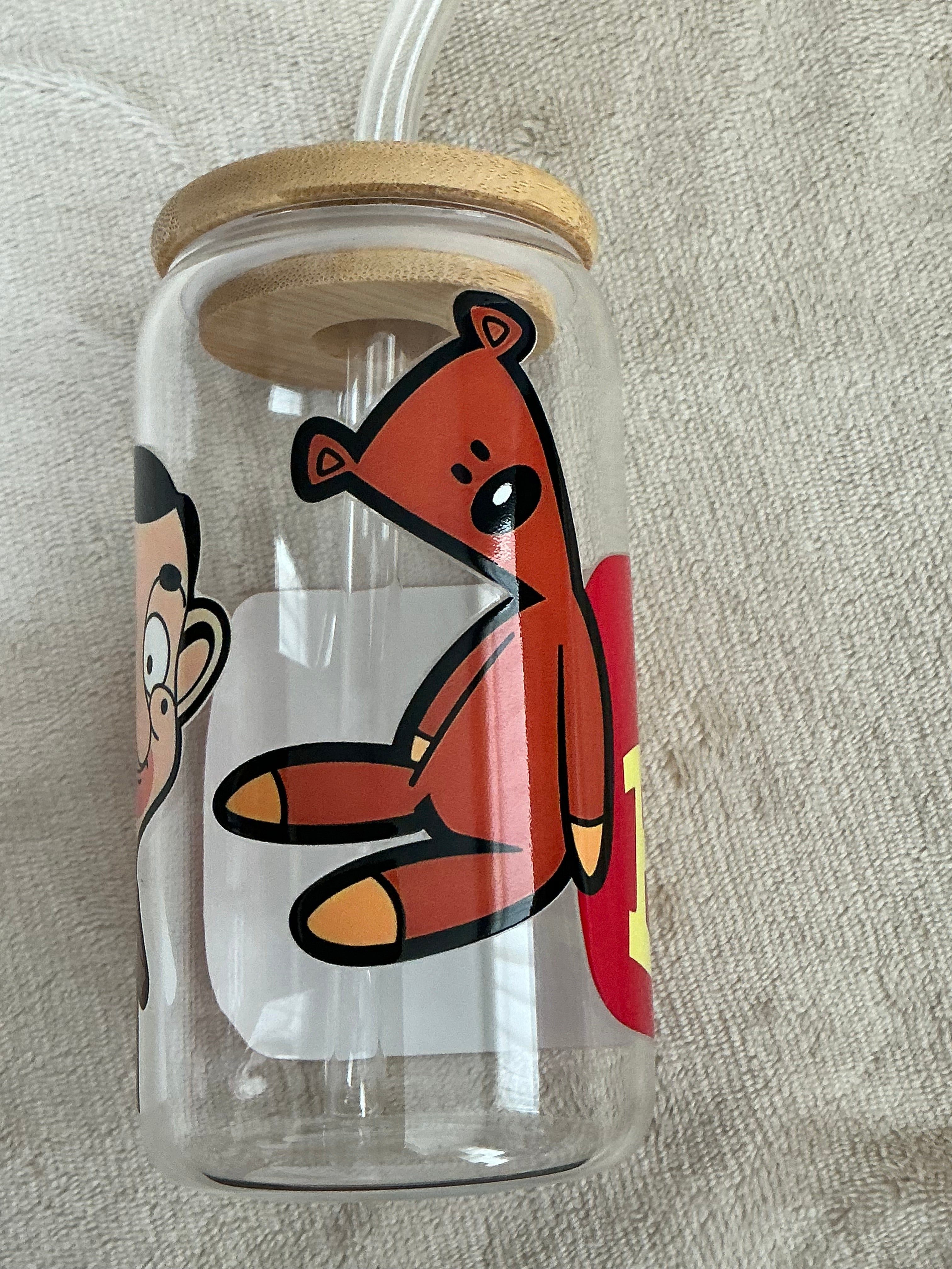 Mr Bean & Teddy Glass Tumbler