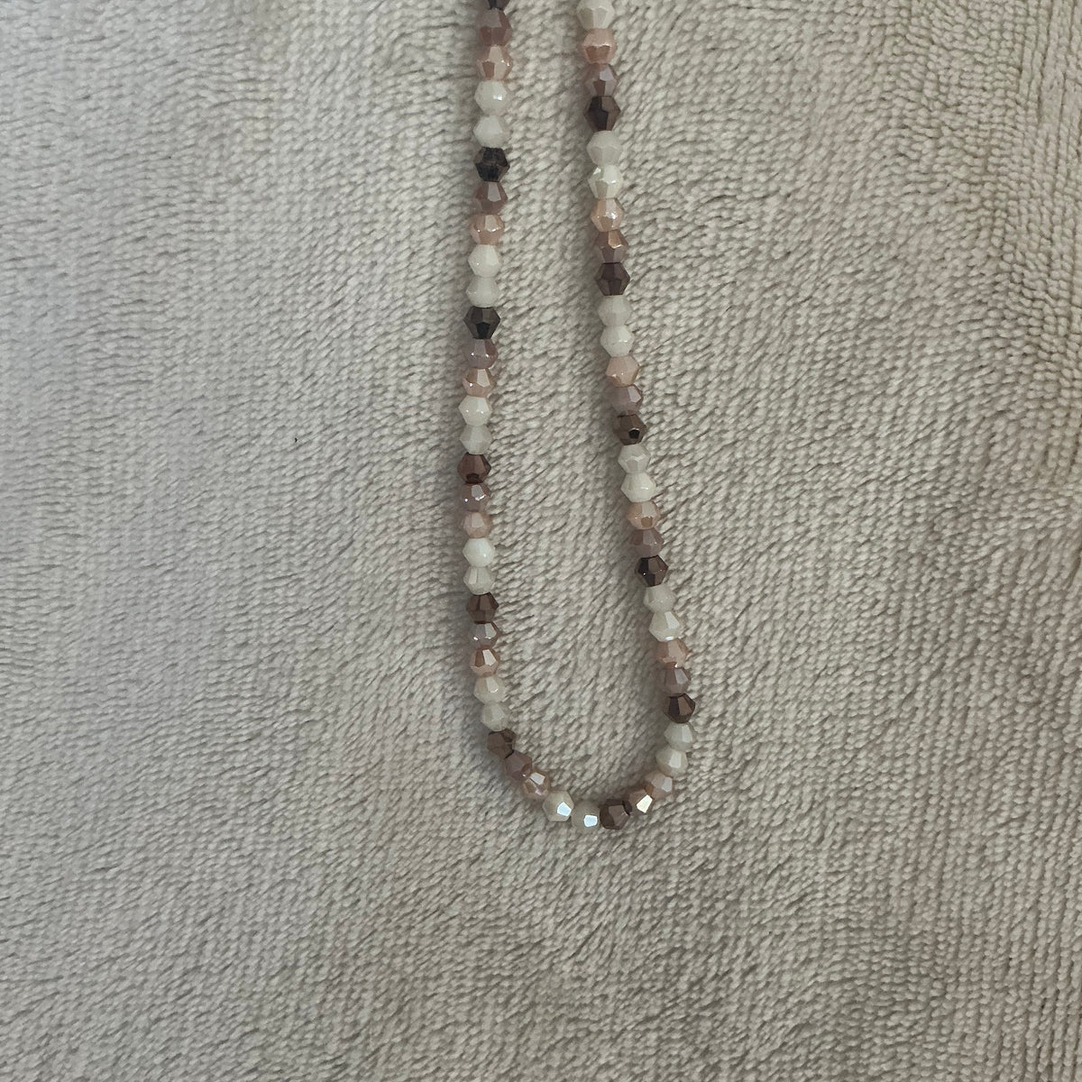 🤎 Mocha & Crystal Beaded Phone Charm