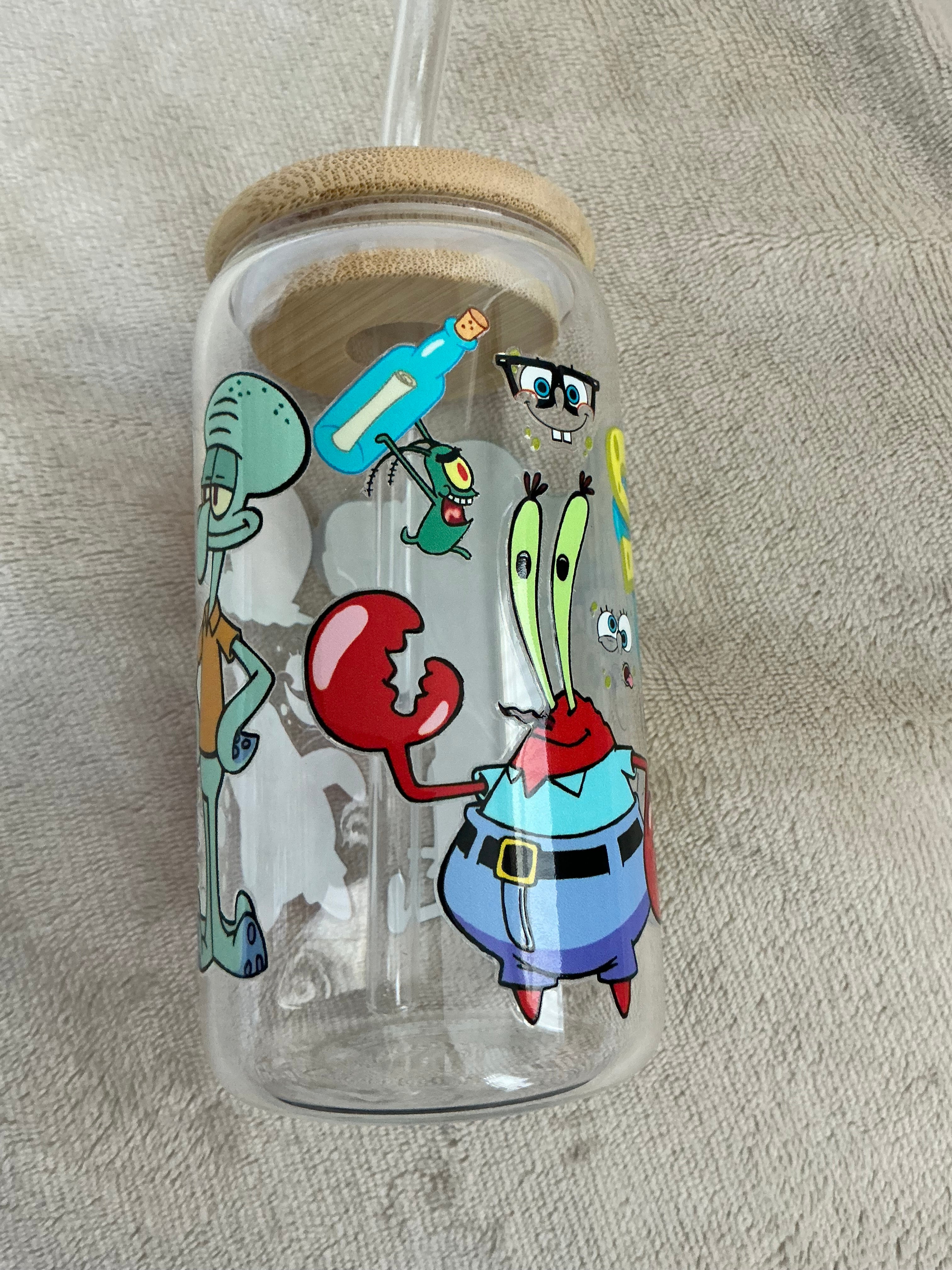 SpongeBob SquarePants Glass Cup — Bikini Bottom Crew!