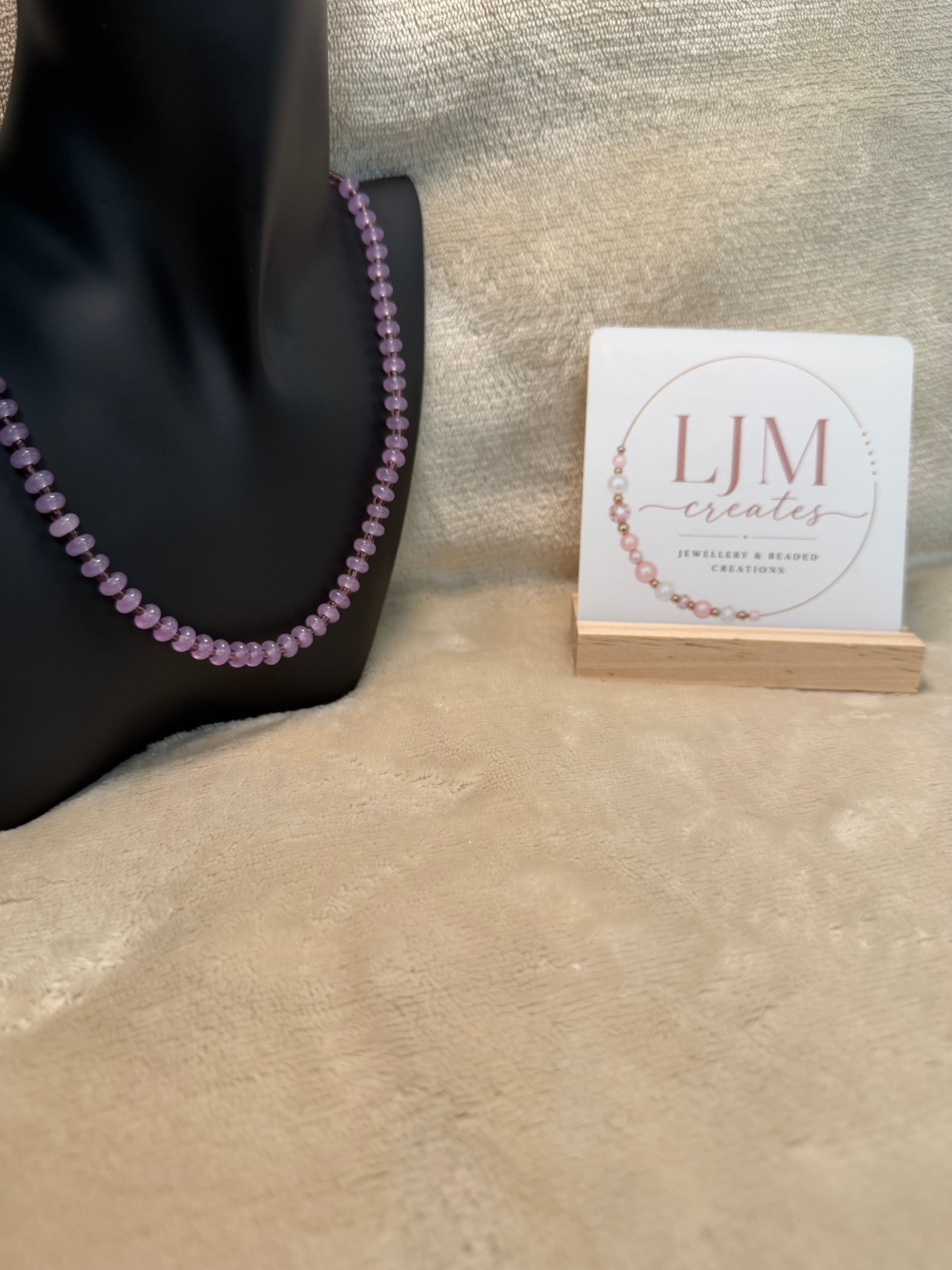 Soft Lilac Rondelle Bead Necklace