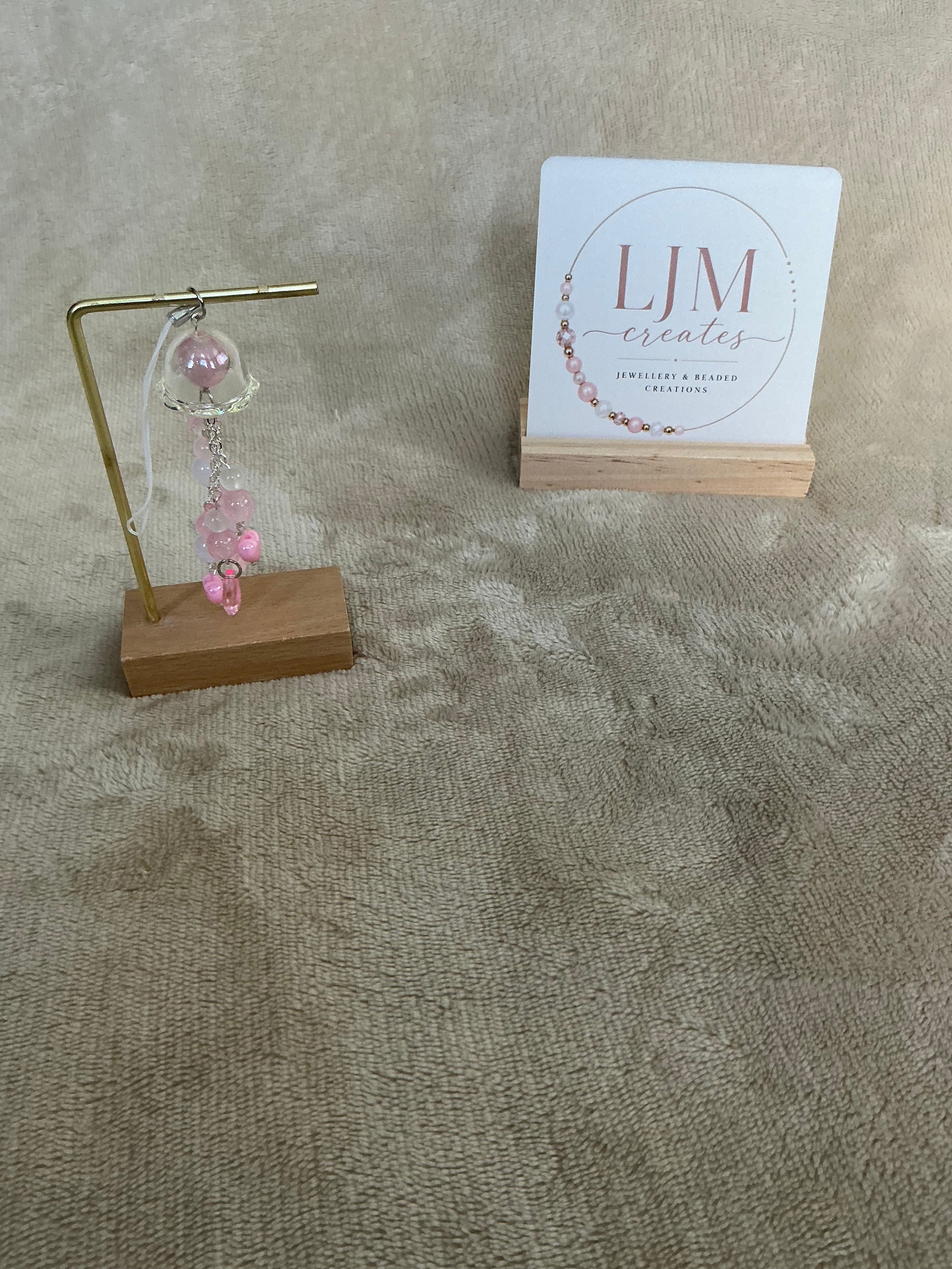 Pink Crystal Jellyfish Charm