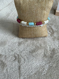 Berry Breeze Bracelet Stack | Pearl Heart & Colourful Heishi Bead Bracelet Set