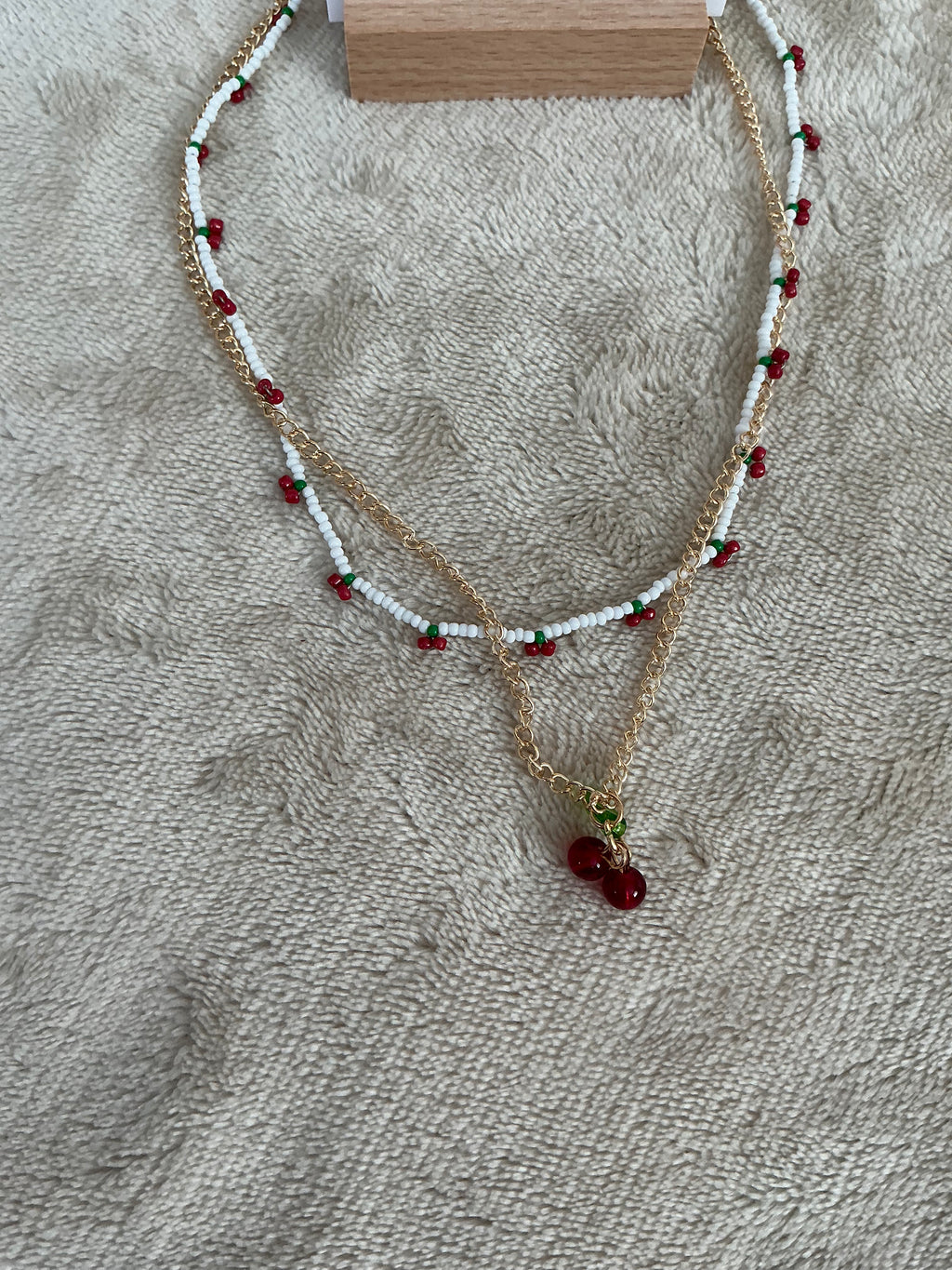 Cherry Charm Layered Jewellery Set – Necklace & Earrings