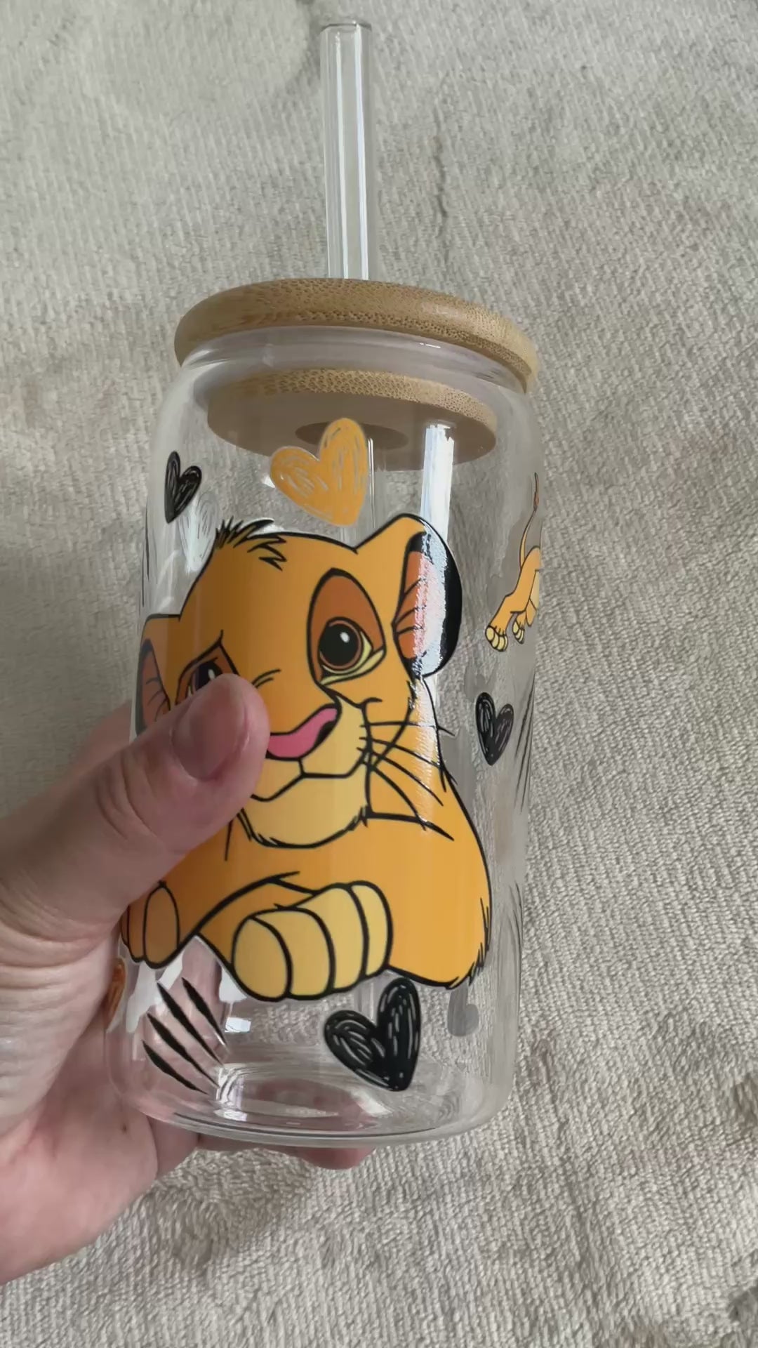Young Simba Lion King Glass Tumbler
